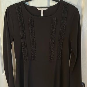 Ruffled black mini dress